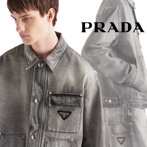 [PRADA] 23FW 프라다 데님 블루종 재킷 -해외배송--레플리카 사이트 쇼핑몰