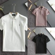 생로랑 2024S/S 모노그램 자가드로고 반팔 카라 티셔츠 - 3 Color