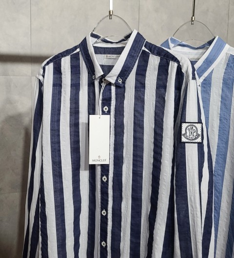 몽클레어 감마블루 린넨 스트라이프 셔츠 (2color)