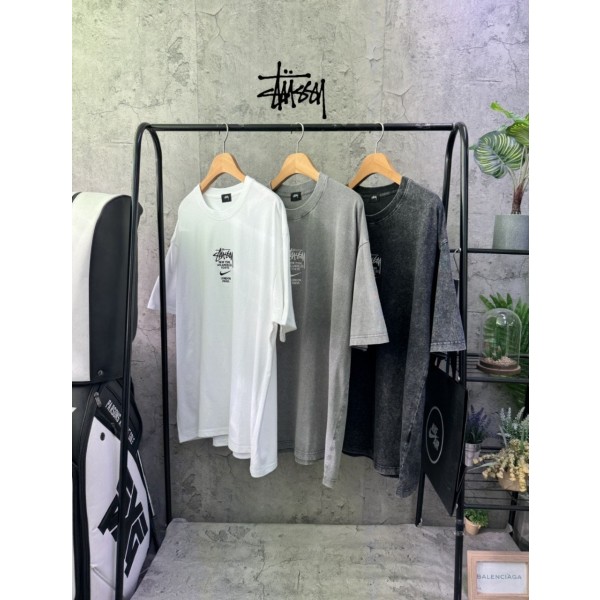 스투시 자수로고 피그먼트 반팔티 (3color)-레플리카 사이트 쇼핑몰