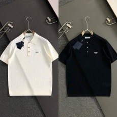 프라다 밀라노 자수로고 펀칭 라운드 반팔 니트 - 2 Color