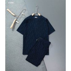 디올 오블리크 테리 자카드 반팔티 & 반바지 세트 - 2 Color