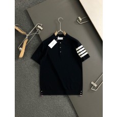 톰브라운 사선 카라 반팔 쿨니트