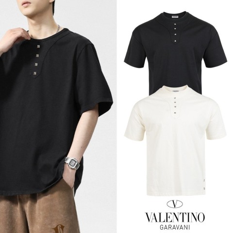 25SS. 발렌티노 메인 락스터드 실켓 하프 티셔츠 (2color)