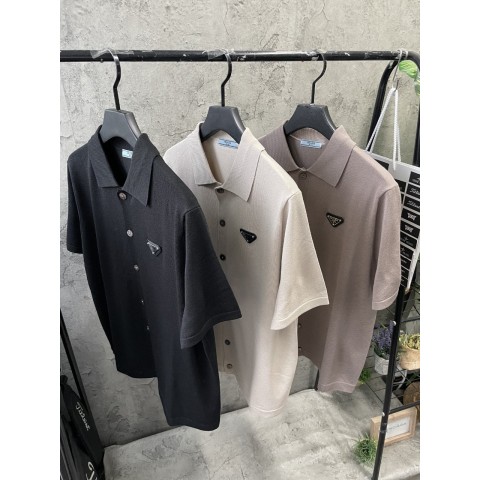 프라다 패치하프 니트 (3color)