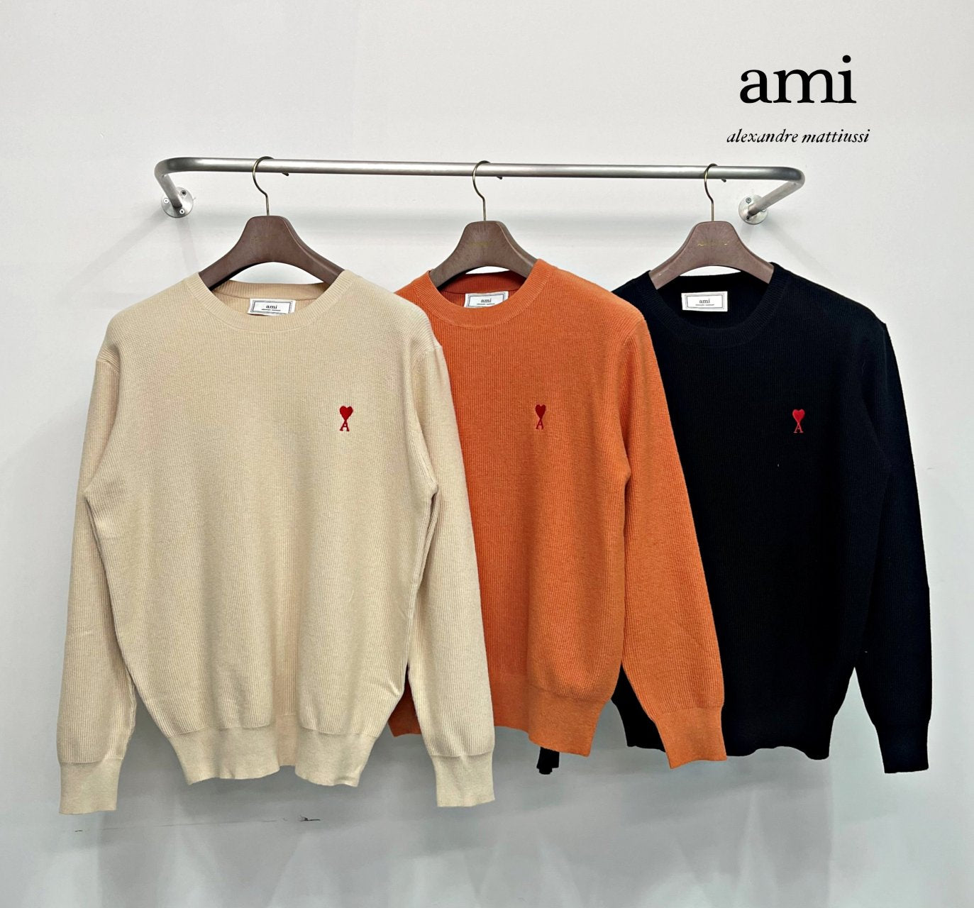 AMI 아미 스몰하트 프렌엠보 니트 ( 3 COLOR )