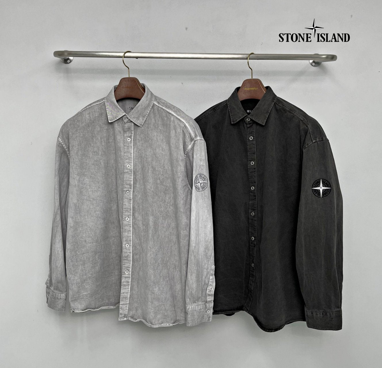 [STONE ISLAND] 스톤아일랜드 빅컴패스 피그먼트 워싱셔츠