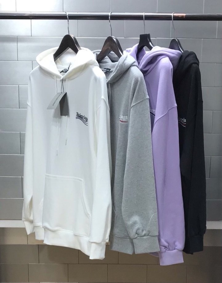 발렌시아가 22FW 웨이브로고 자수 후디 ( 4 COLOR )