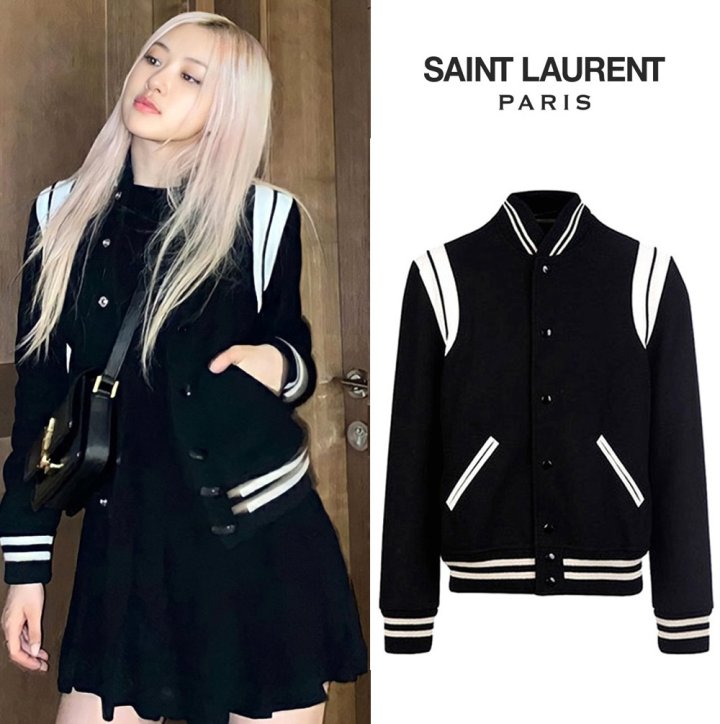 SAINT LAURENT 생로랑 스타디움 울 블루종 -남여공용-