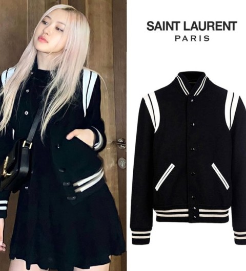 SAINT LAURENT 생로랑 스타디움 울 블루종 -남여공용-